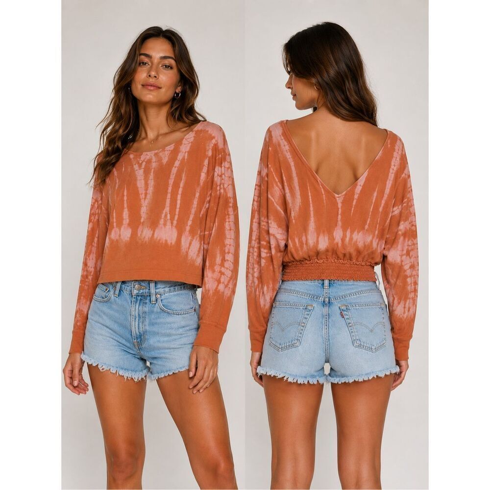 Saturday Sunday Anthropologie Small Tie Dye Oversized V-Neck Sweater #500